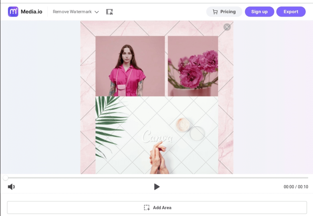 media.io remove canva watermark
