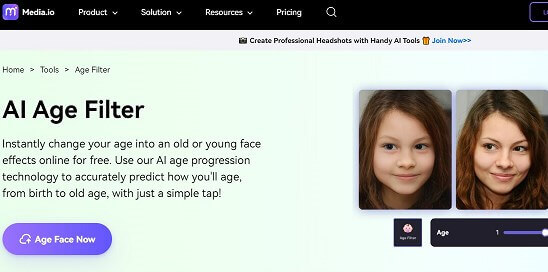 media.io ai aging filter
