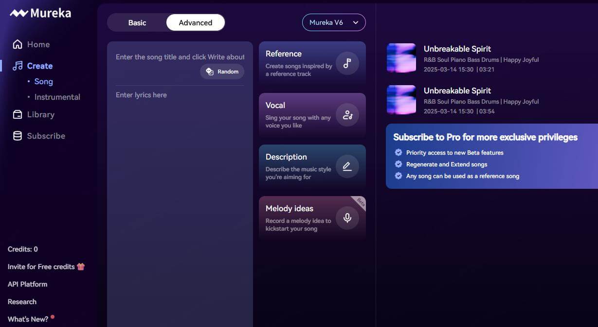 mureka interface page
