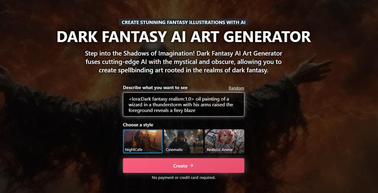 nightcafe dark fantasy ai