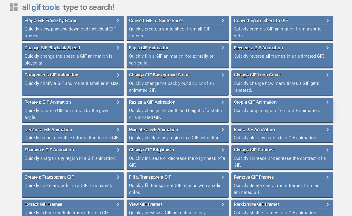 Online GIF Tools – Simple, free and easy to use GIF utilities