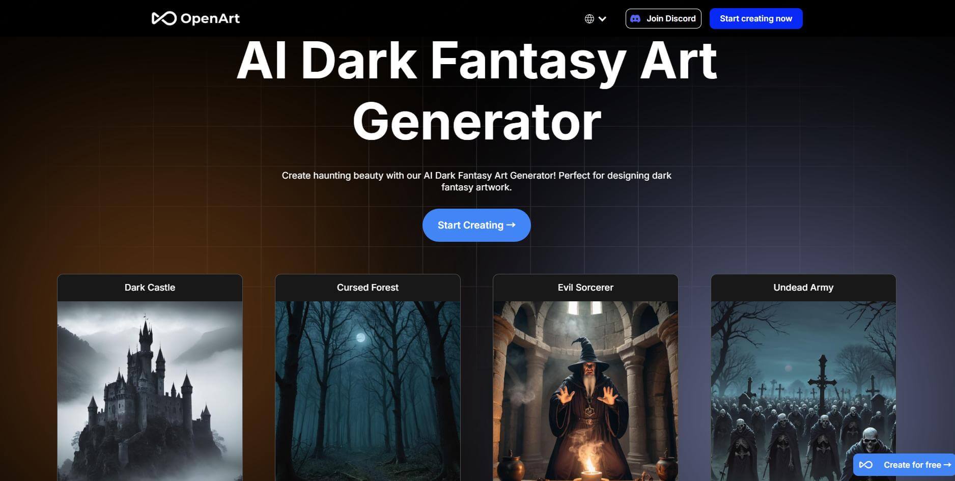 openart dark fantasy ai