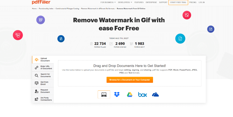 pdffiller gif watermark remover online