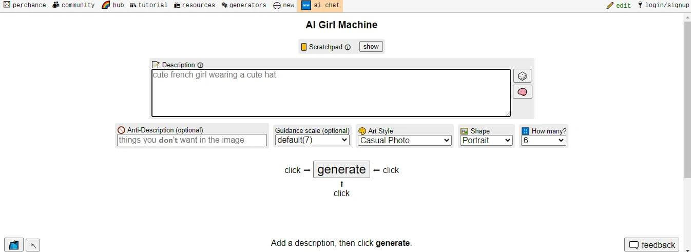 perchance ai girl generator