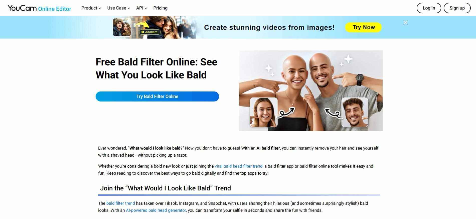 perfectcorp ai bald filter