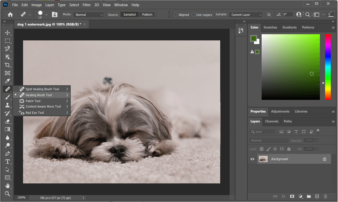 photoshop healing brush tool