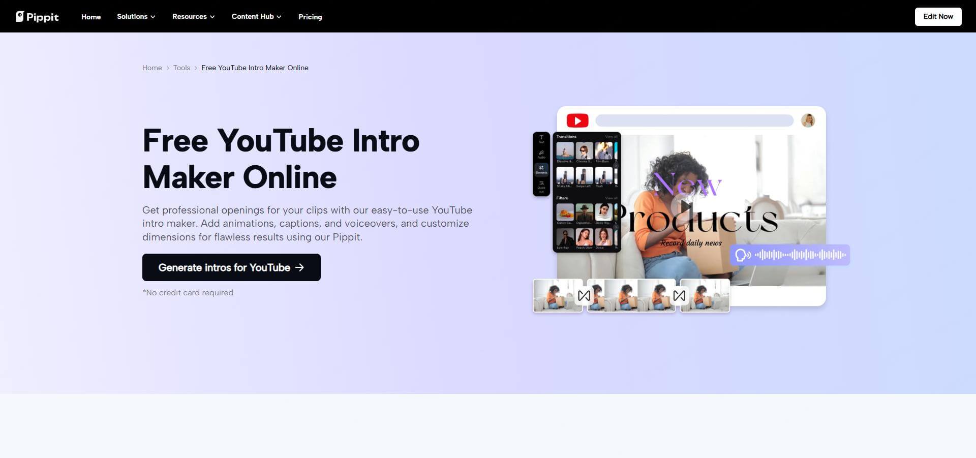 pippit youtube intro maker