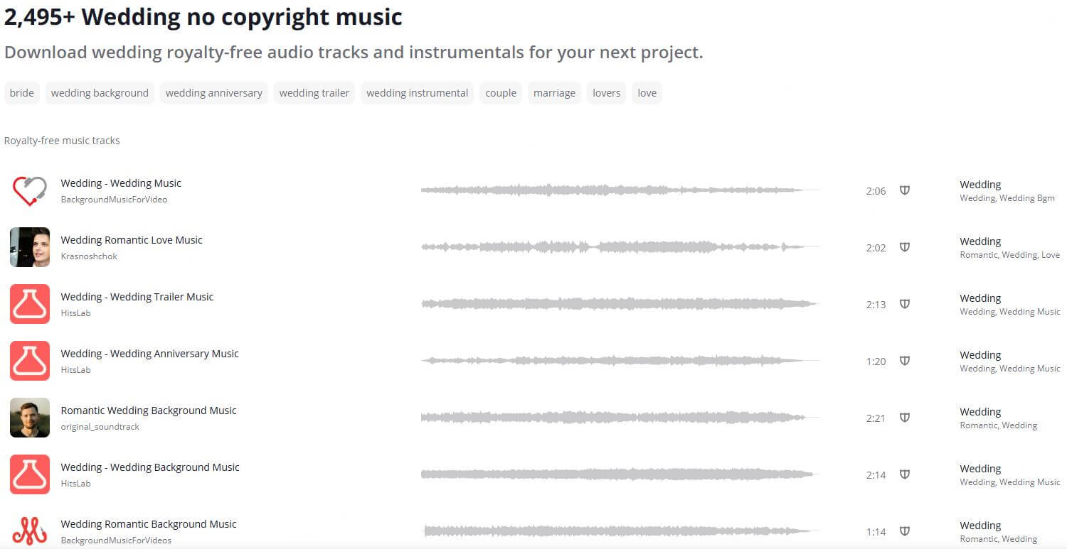 pixabay wedding music list