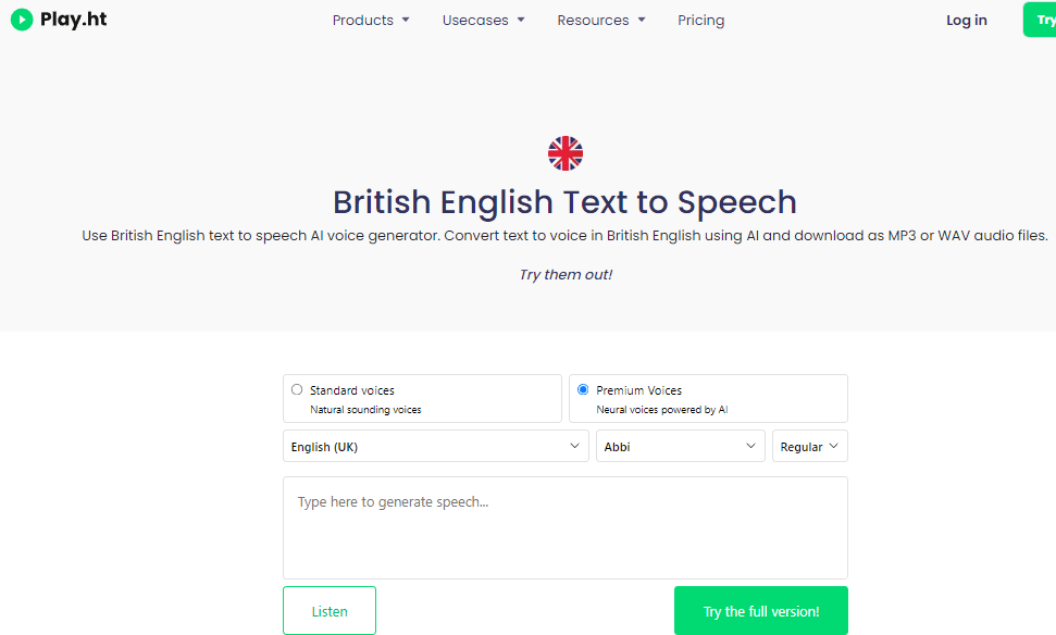 playht british text to speech