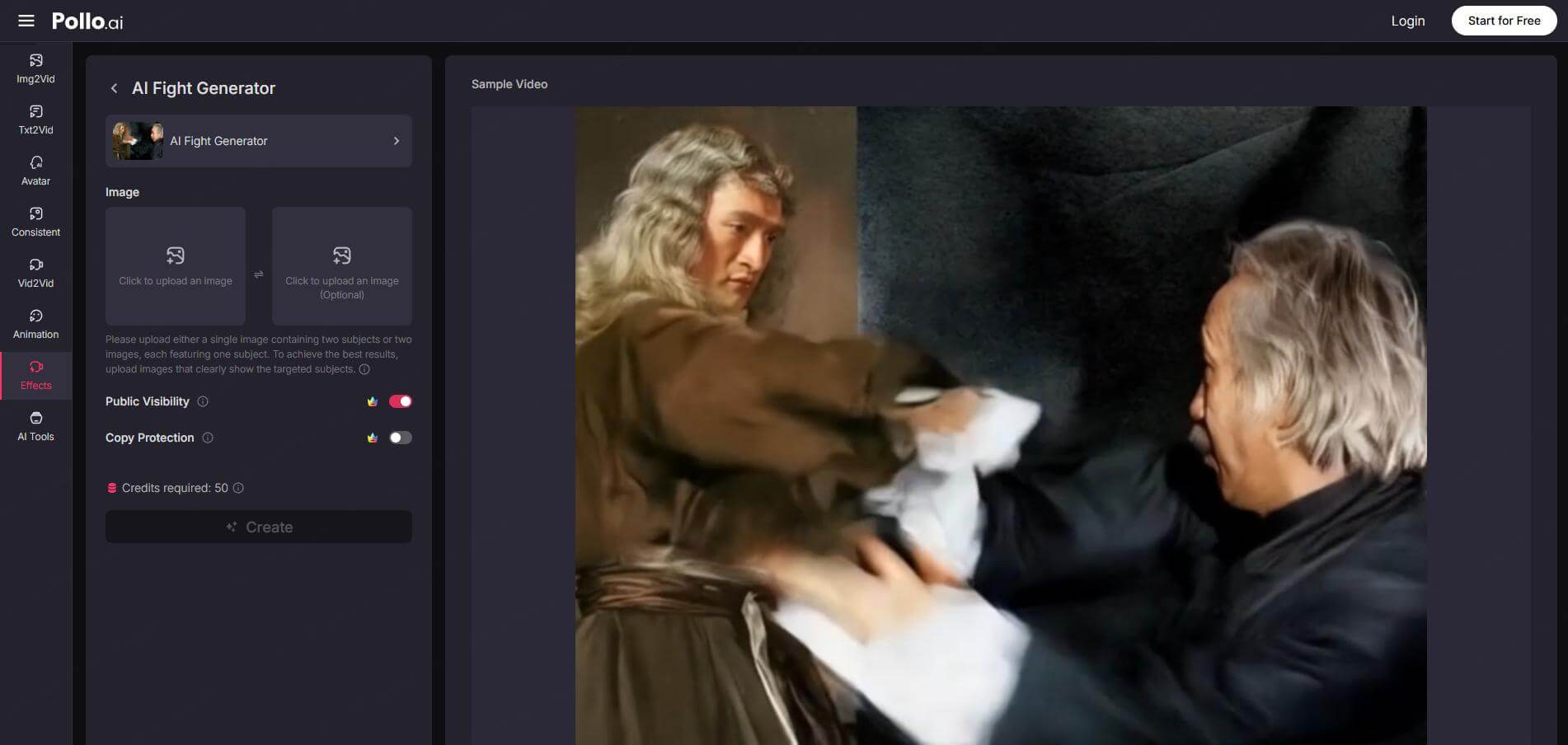 pollo ai fight generator