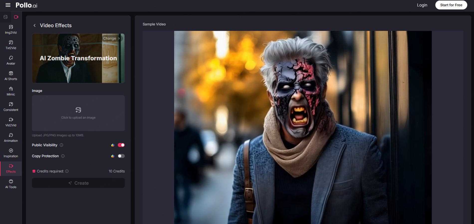 pollo.ai zombie effects