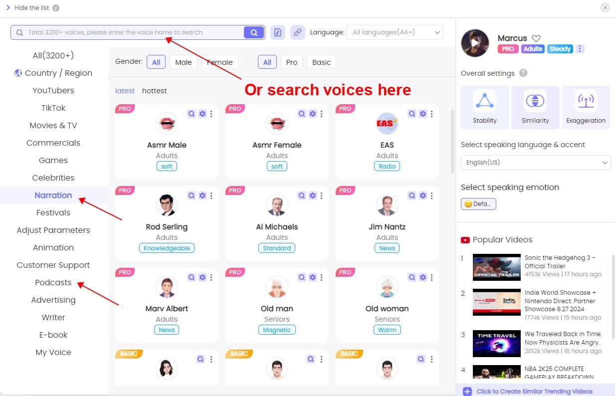 topmediai radio announcer voice generator