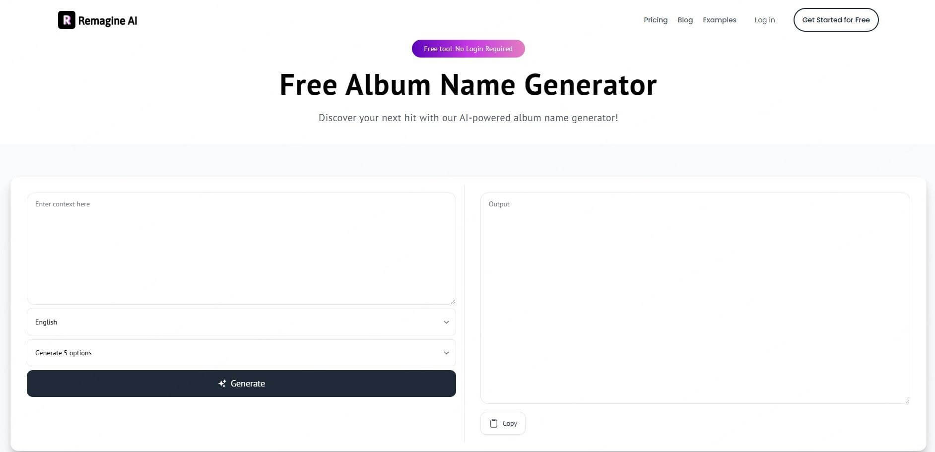 remagine ai album name generator