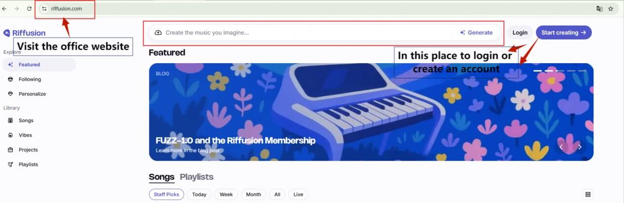 riffusion step 1 login