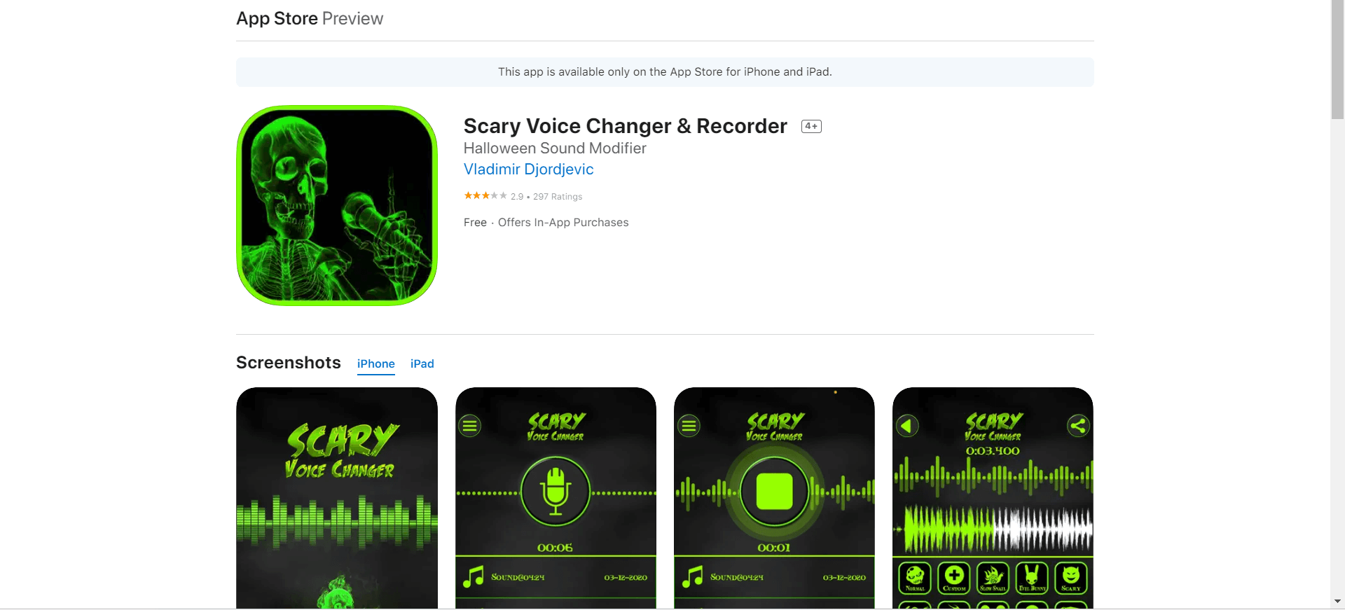 scary voice changer and recorder