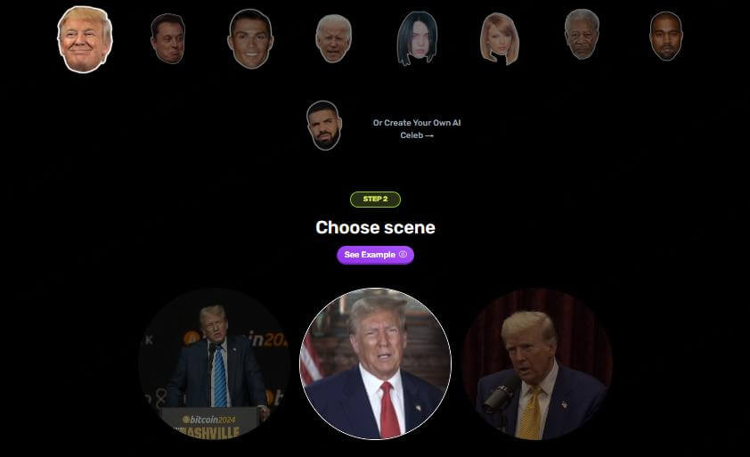 trump ai voice on sendfame