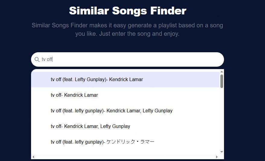 similar songs finder step