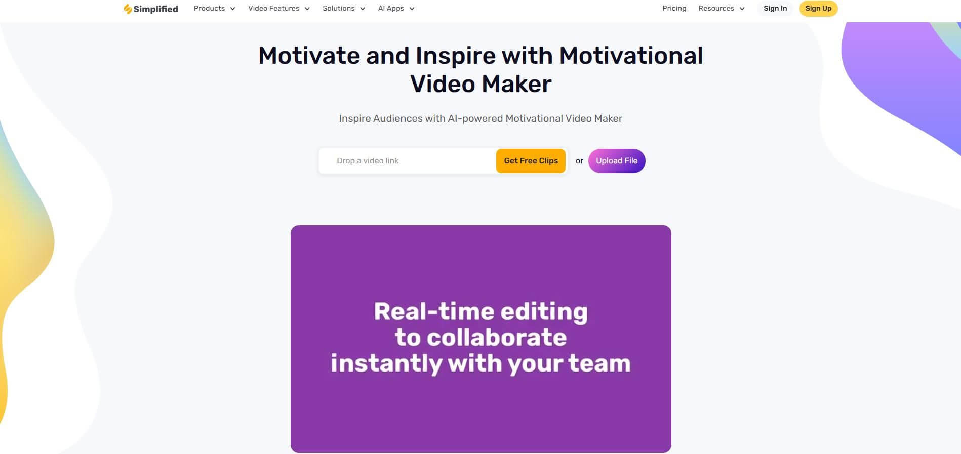 simplified ai motivational video maker