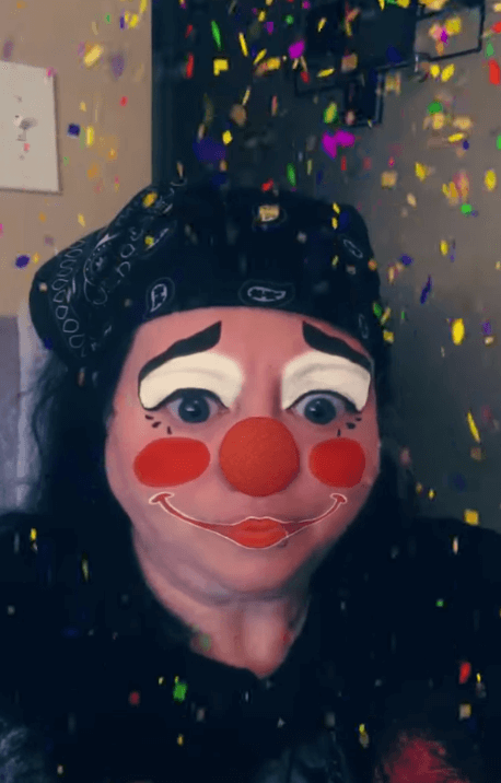 snapchat colorful clown filter