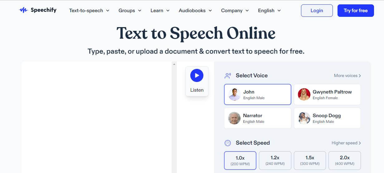 speechify text to speech