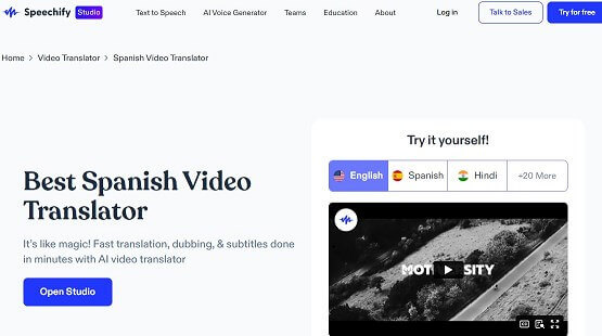 speechify video translator