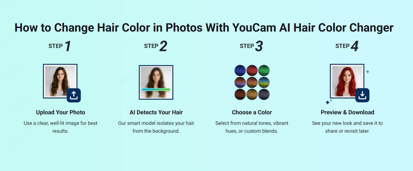 steps to change hair color in youcam ai