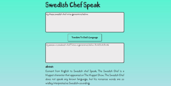 swedish chef speak