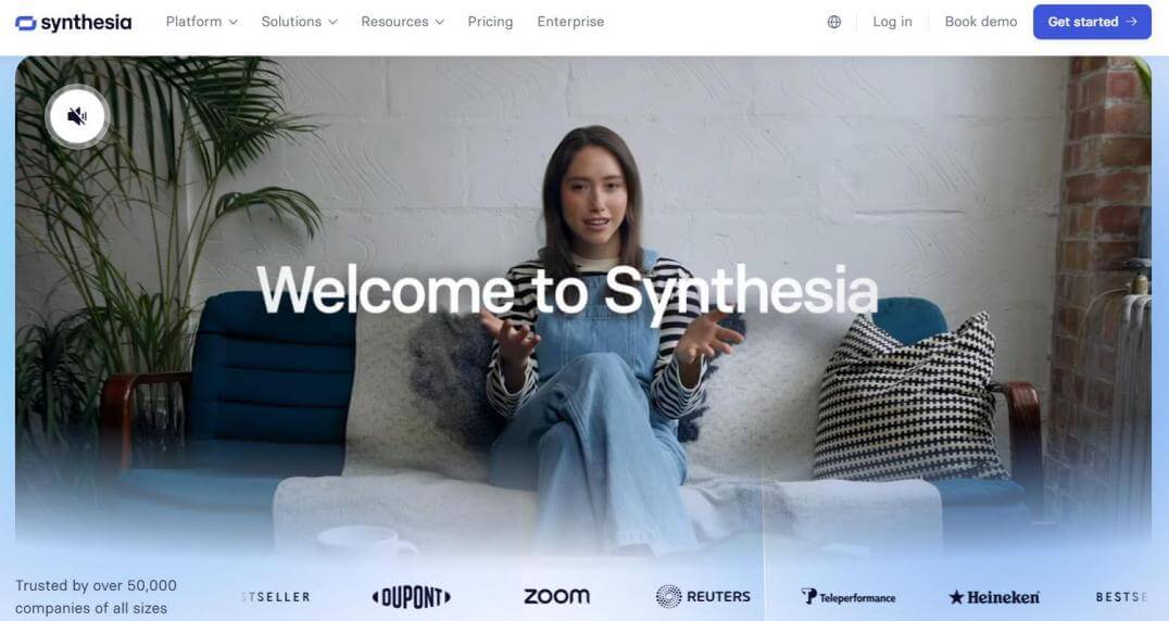 synthesia ai talking head video generator