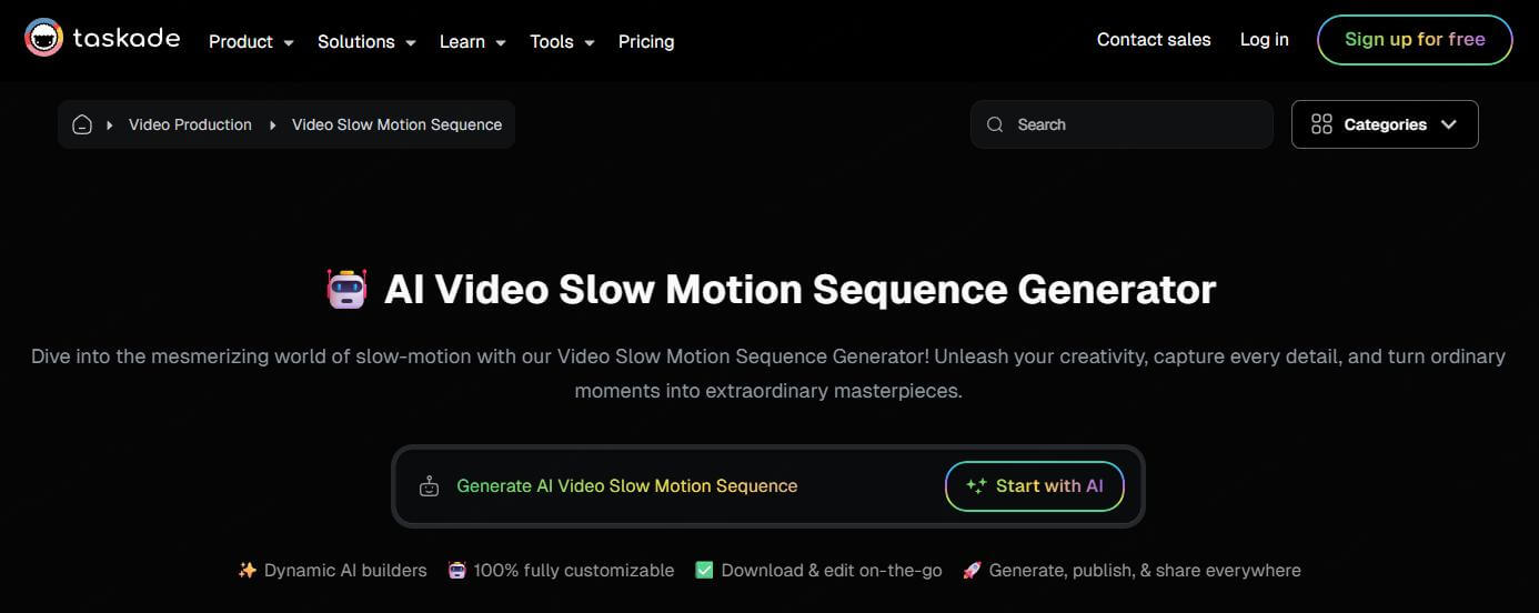 taskade slow motion generator