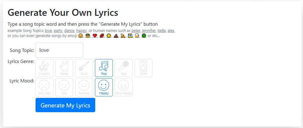 these lyrics do not exist rhyme generator