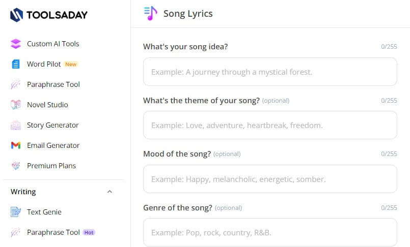 toolsday lyrics maker