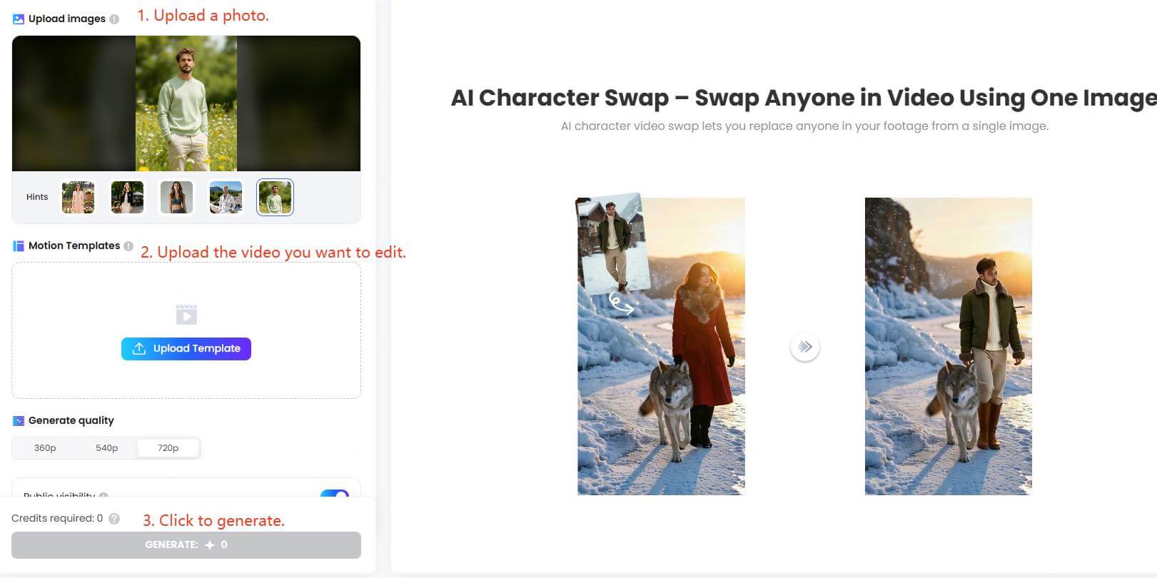 topmediai ai characer swap