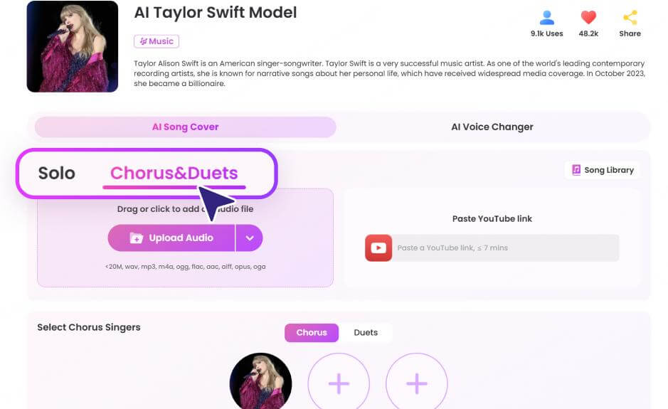 topmediai ai duet step 1