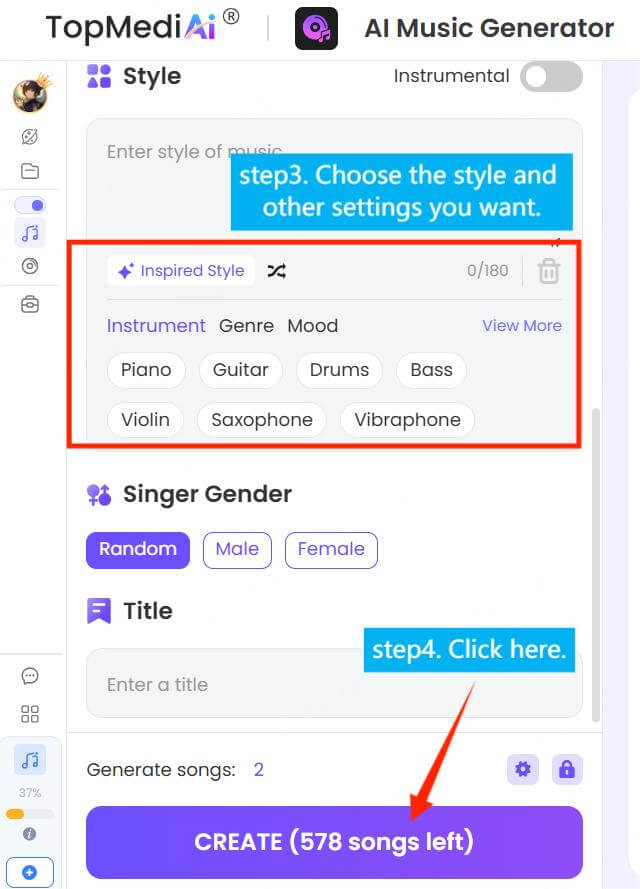 topmediai ai music generator lyrics generation guide