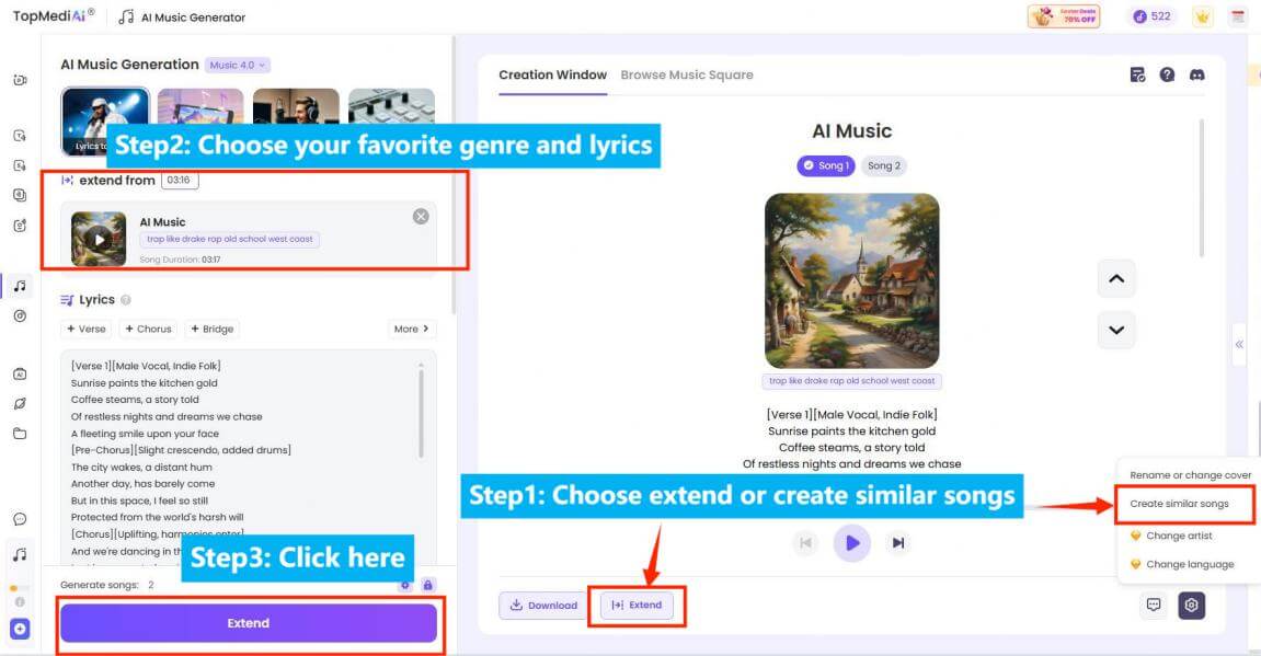 topmediai ai music generator from existing songs