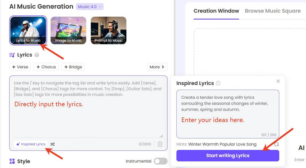 topmediai ai music lyrics writing