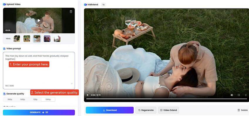 topmediai ai video extender