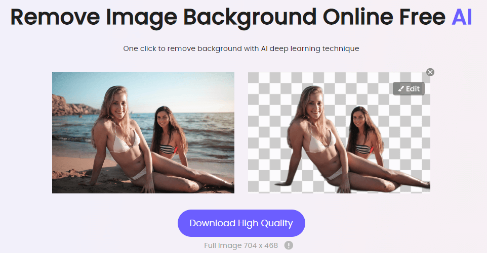 topmediai background removal beach beauty