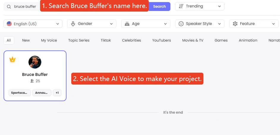 topmediai bruce buffer ai voice