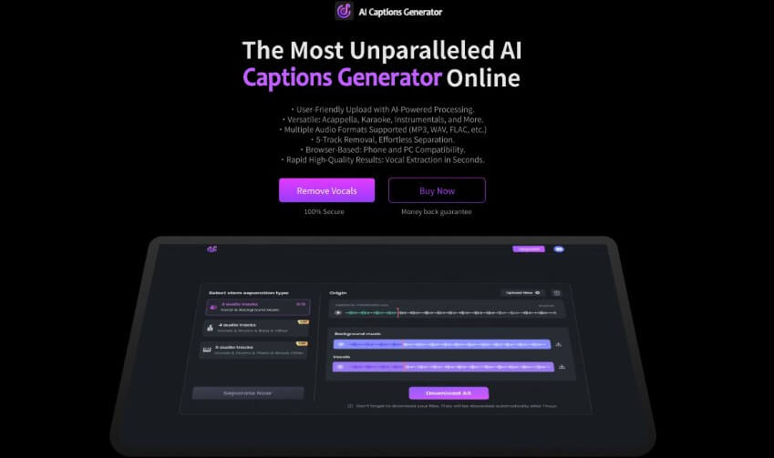 topmediai ai caption generator