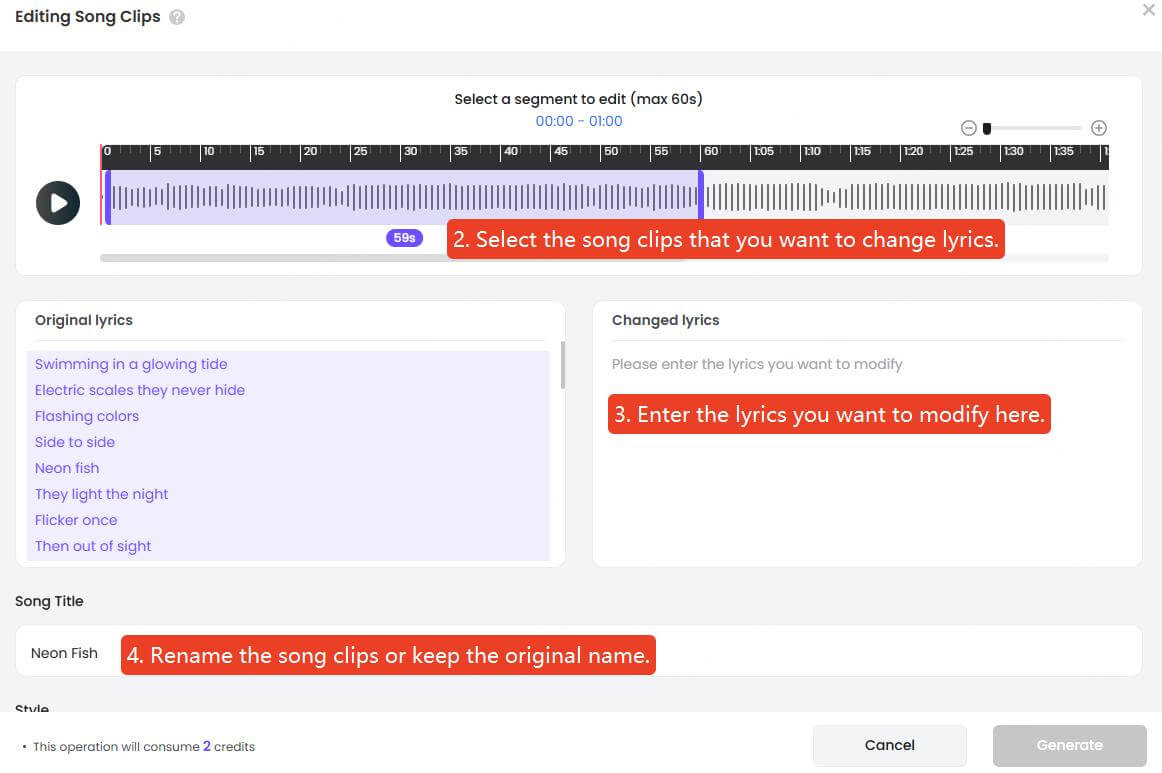 topmediai ai lyrics swap step2