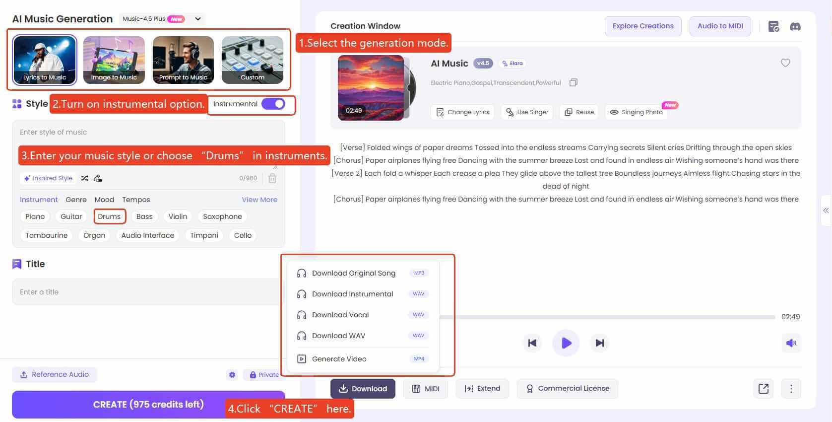 topmediai ai drum generator