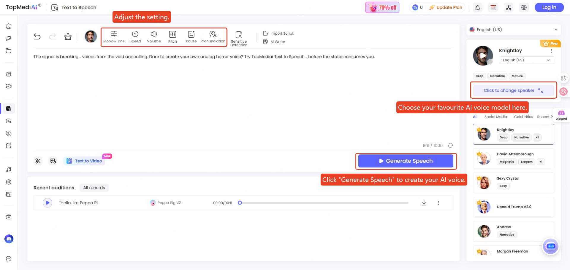 topmediai text to speech select voice