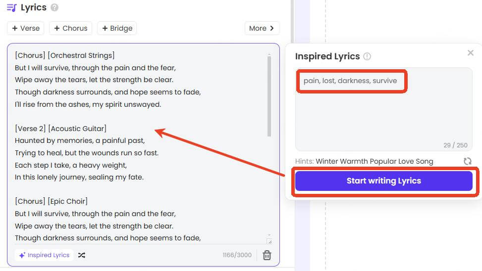 topmediai ai music lyrics generation 2