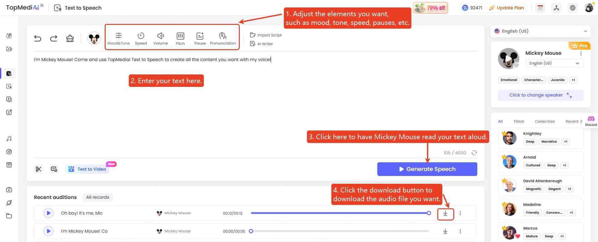 topmediai mickey mouse ai voice
