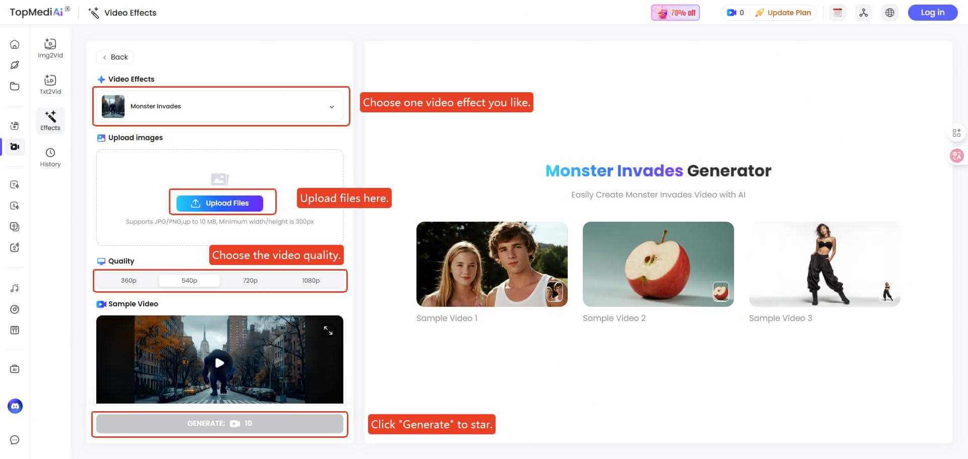 topmediai monster invades generator