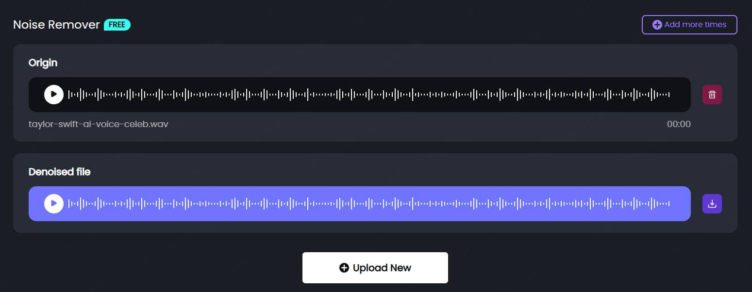 topmediai noise remover result