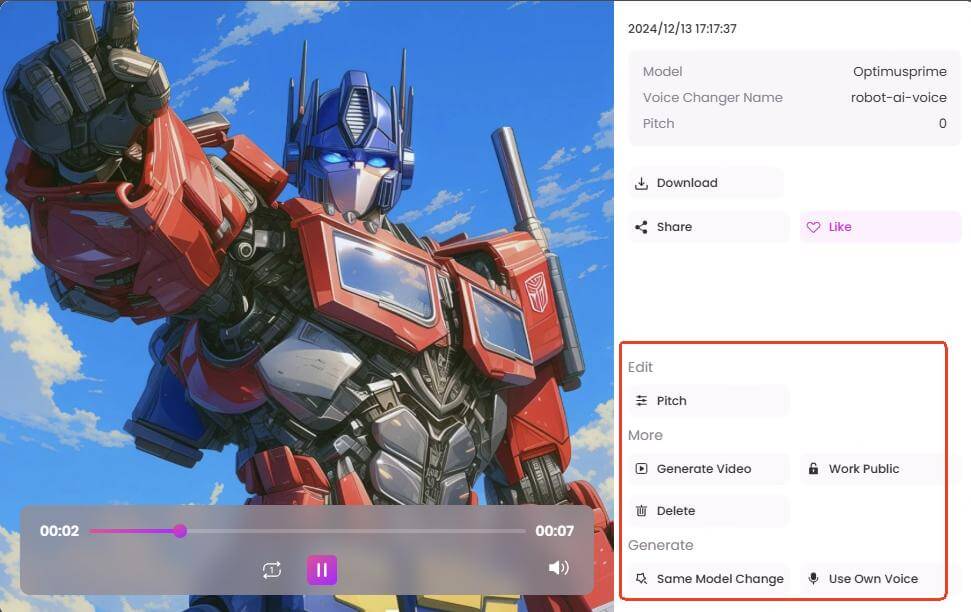 topmediai optimus prime voice changer