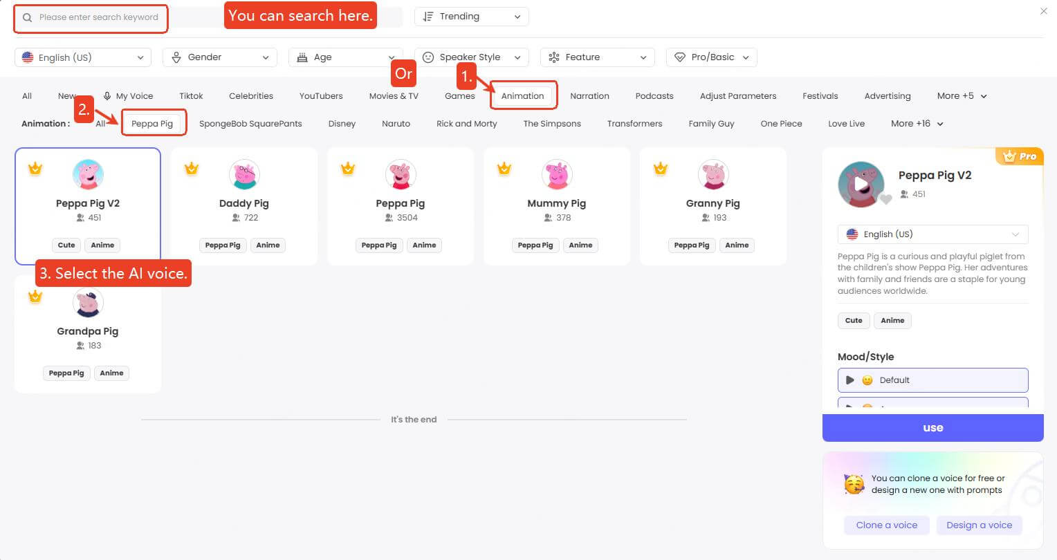 topmediai peppa pig ai voice