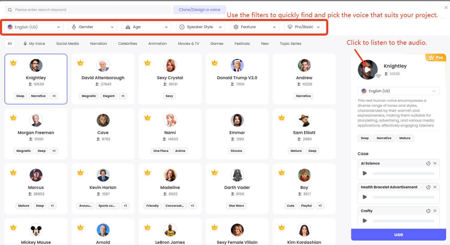 topmediai real people ai voice step